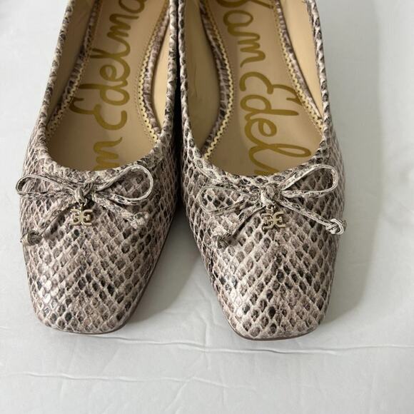 Sam Edelman Snake beige flats loafers shoes Sz 7 - Picture 2 of 10